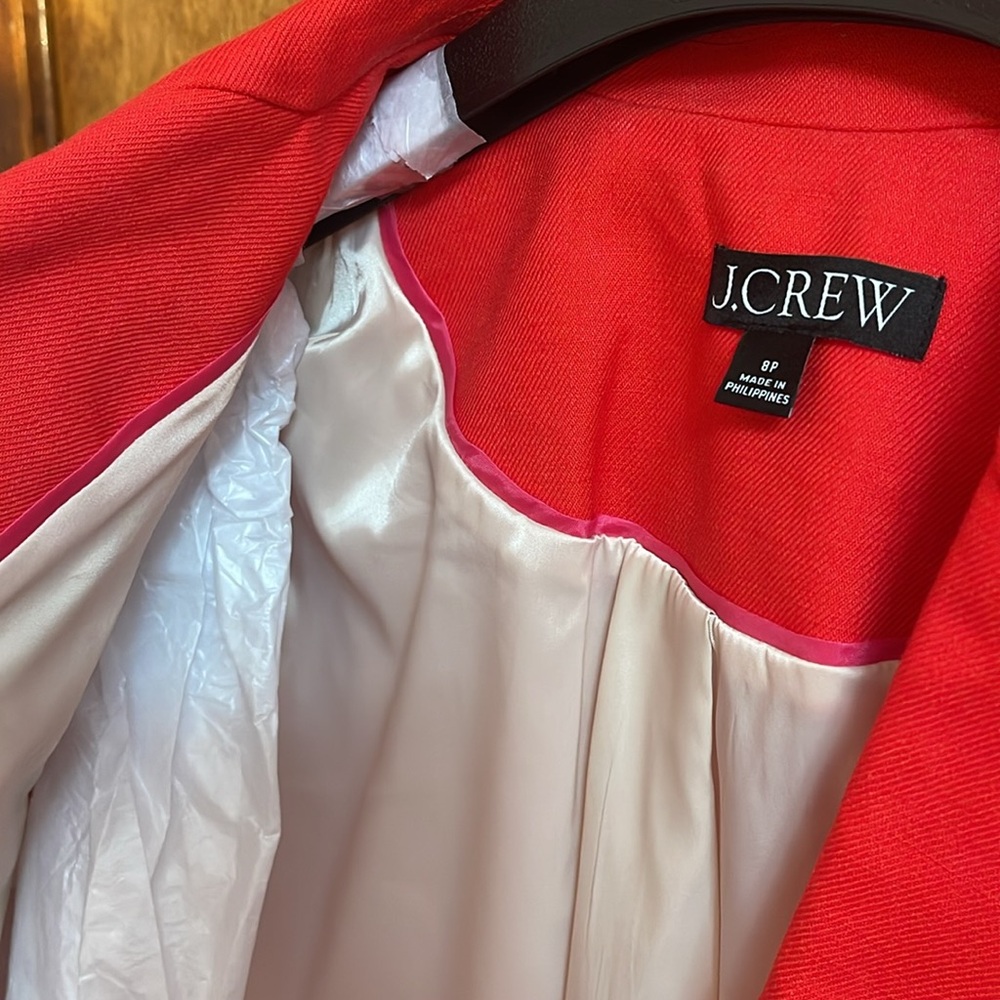 J. Crew Red Women's Pantsuit Jacket and Trousers - Picture 5 of 9